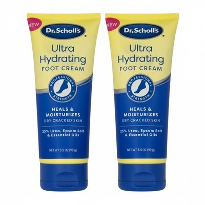 2 Pack Dr Scholl's Ultra Hydrating Foot Cream Heals Moisturizes Dry Cracked Skin