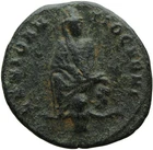 Roman Bronze Coin. MAXIMINUS II, AE-1/4 Follis. Antioch. Orontes / Apollo. aVF
