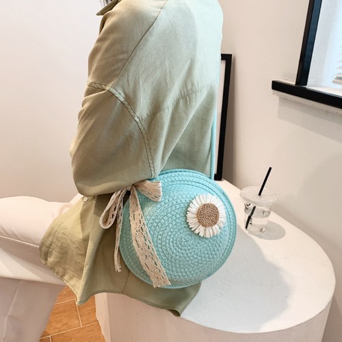 Woven Straw Bag Cotton Rope Beach Bag Fashion Purse - Picture 9 of 11