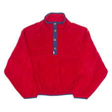Vintage Woolrich Herrenpullover Rot Mit Knopfleiste 90er Eng Gestrickt L