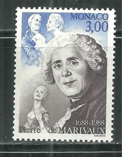 MONACO 1648 MNH PIERRE CARLET DE CHAMBLAIN DE MARIVAUX, PLAYWRIGHT SCV 1.75