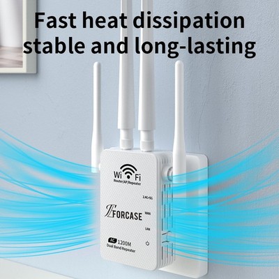 1200Mbps WiFi Booster Range Extender Dual Band 5GHz/ 2.4GHz WiFi Amplifier Home 