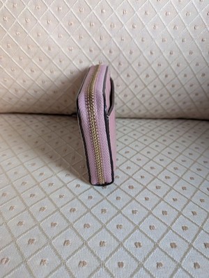 Coach Small Signature Patent Leather Zip Around Wallet Pink | eBay