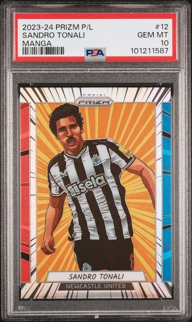 SANDRO TONALI 2023 PANINI PRIZM EPL MANGA PRIZM SSP CASE HIT #12 PSA 10 POP 7