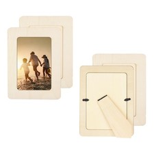 4Pcs DIY Wood Frames, Unfinished Wood Picture Frames for Crafts, 7.5 x 5.5"