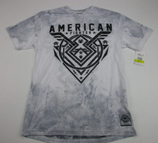 Mens Large American Fighter Shirt Oakview white gray