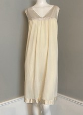 Vintage Vanity Fair Silky Nylon Nightgown Size 1X Champagne SlipDress Semi Sheer