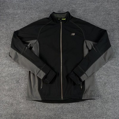 New Balance Black Gray Full Zip Athletic Track Jacket Med - Running, Exercise