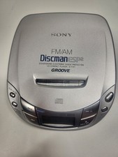 Sony D-F411 FM/AM Radio Discman ESP2 Groove CD Disc Player Only  Tested, WORKS