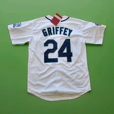 Ken Griffey Jr Seattle Mariners Jersey 1997 Retro White Throwback NEW Stitched