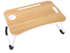 Folding Lap Desk, 23 Inch Portable Wood Grain Laptop Bed Desk Lap Desk