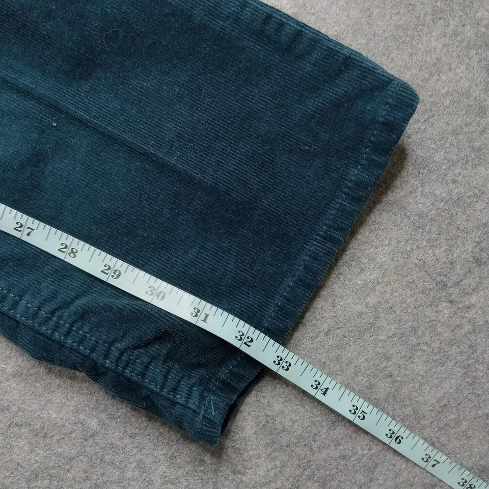 St Johns Bay 裤子女式 12 蓝绿色灯芯绒直筒弹力 5 口袋休闲 — 第 4/4 张图片