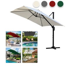 Sonnenschirm Balkon Ø3.3m Gartenschirm UV50+ Strand LED Solar Ampelschirm