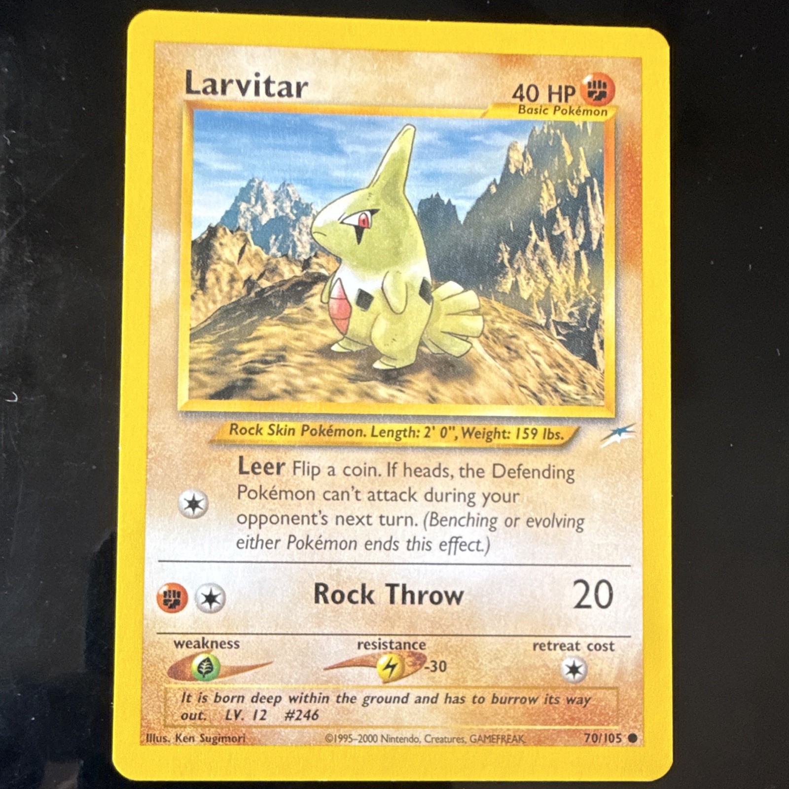 Pokémon TCG Neo Destiny Larvitar Card 70/105 Vintage