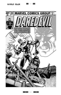 Frank Miller Daredevil #160 Bullseye/Black Widow Rare Large Production Art Cover