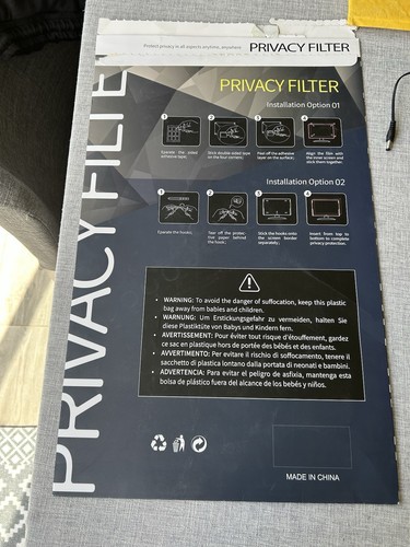 Filtr ekranu prywatności komputera, szer. x wys.: 531 mm x 298 mm, 16:9, uniwersalny monitor komputera - Zdjęcie 9 z 12