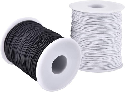 LUSTEMBER Elastic String for Bracelets, 2 Rolls 1 Mm Sturdy Stretchy Elastic Cor