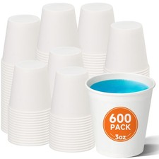 "600 Pack 3oz Small Disposable Paper Cups for Bathroom, Mouthwash, Espresso"
