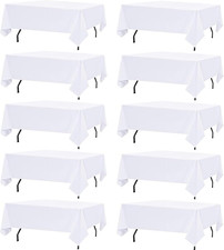 10 Pack White Table Cloth Rectangle Table Cloths for 8 Foot Rectangle Tables 60