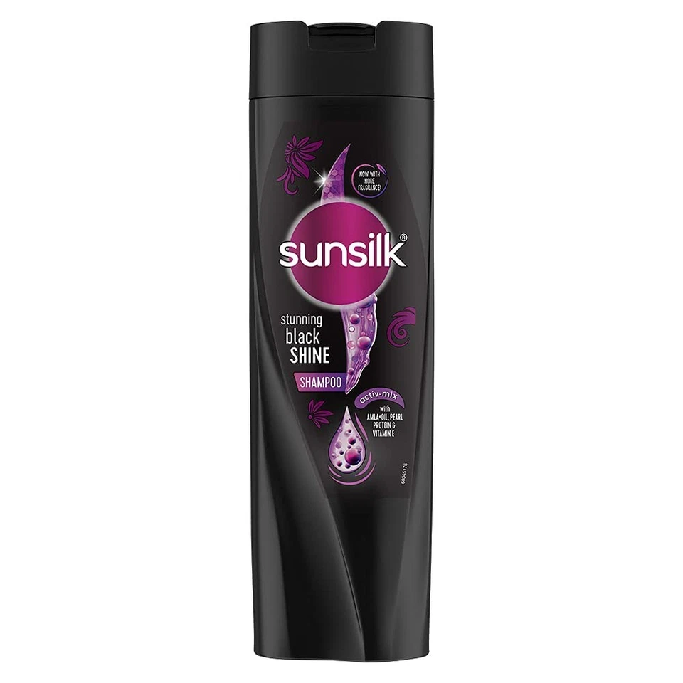 Sunsilk Stunning Black Shine Shampoo with Amla-Oil, Pearl, and Vitamin E - 340ml - Image 4 of 4