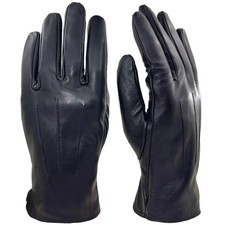 Mens Black Soft Lambskin Leather Winter Driving Gloves Cashmere Lined,comfort...
