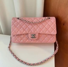 Chanel Medium Double Flap Bag in Pink Patent leather