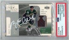 Brett Hull 2001-02 Upper Deck Top Shelf Jersey Autograph Card #BH PSA/DNA White