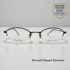 GUCCI GG 2660 7PR Y2K Vintage Half-Rim Oval Optical Frames   Italy