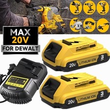 For Dewalt DCB203 20V Max Batteries 2.0Ah Lithium Ion 20 Volt DCB203-2 /Charger