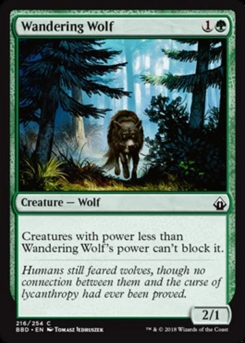 Wandering Wolf ~ Lightly Played Battlebond MTG Magic UltimateMTG Green Card - Image 1 of 1