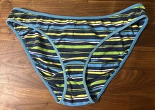 Vtg Victoria Secret PINK Rare Striped Med Classic Bikini Panties Low Rise Cotton