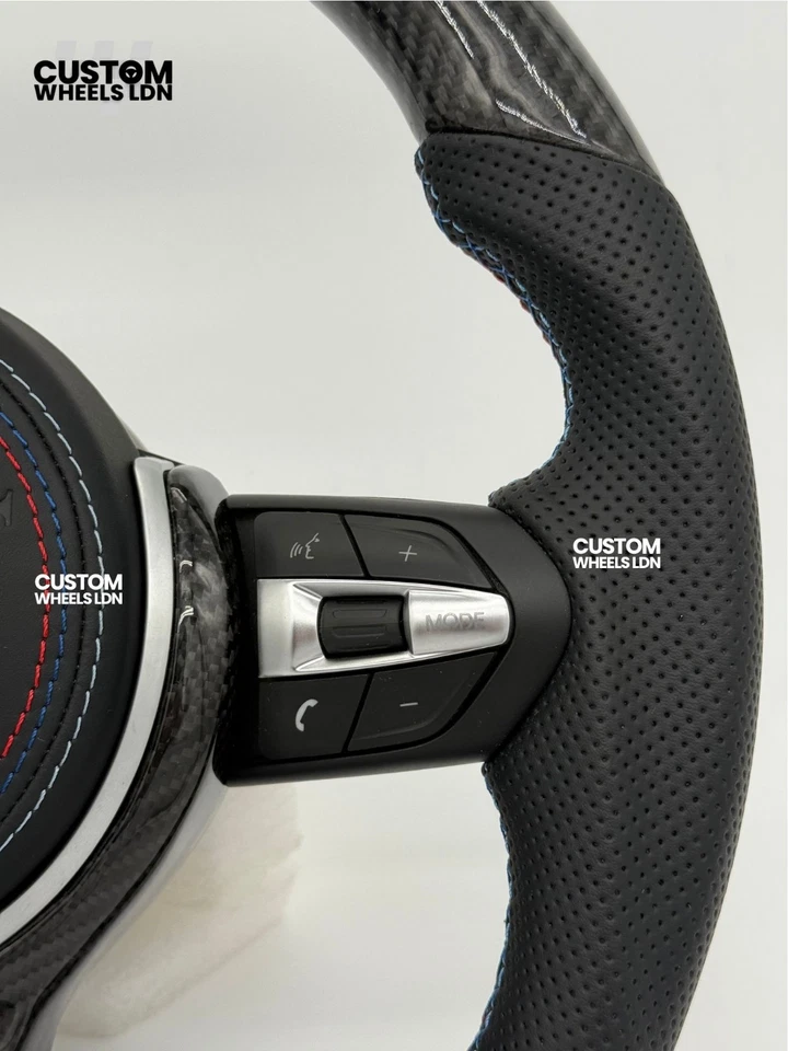 BMW Carbon Fibre Flat Bottom Steering Wheel Red Stripe – DM First - Image 4 of 4