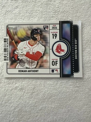 2026 Topps Series 1 Roman Anthony Big Ticket Player Admit One RC Red Sox