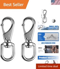 304 Stainless Steel Swivel Snap Hooks, 2 Pack 3.5 Inch Flag Pole Clips, Heavy...