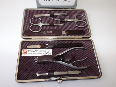 ZWILLING J.A. HENCKELS TWINOX 7 tlg. Manicüre LederEtui Set Stainless NEU Leder