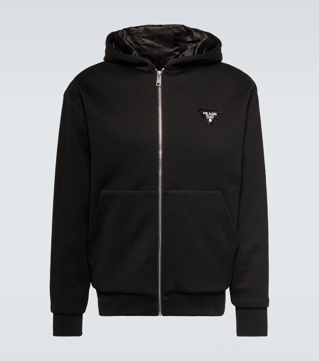 Authentic Prada Cotton-blend fleece jacket with Silk lining
