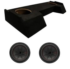 Kicker Bundle Fits 19-25 Dodge Ram Crew Cab 48CWRT104 10" Subwoofer Dual Sub Box