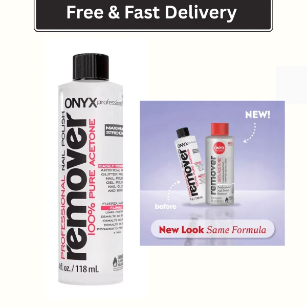 ONYX Professional 100% Acetone* Nail Polish Remover 4 Fl Oz