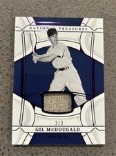 2022 National Treasures Gil McDougald 2/3 FOTL Purple Game Used Jersey Patch