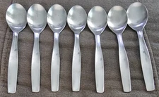 7 Gourmet Settings Loft Satin 18/8 Flatware Oval soup Spoons