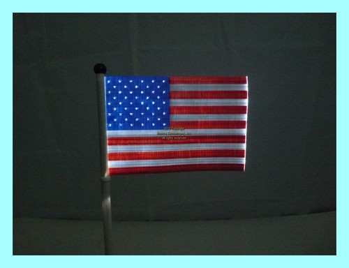 5 X 7.6"x5.5" USA AMERICAN US FLAG GLOW FLASH JULY 4TH OPTICAL FIBER RAIN PROOF - Picture 6 of 6