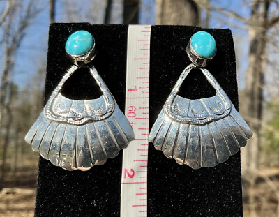 Chaco Canyon Türkis Fächer Ohrhänger Sterlingsilber