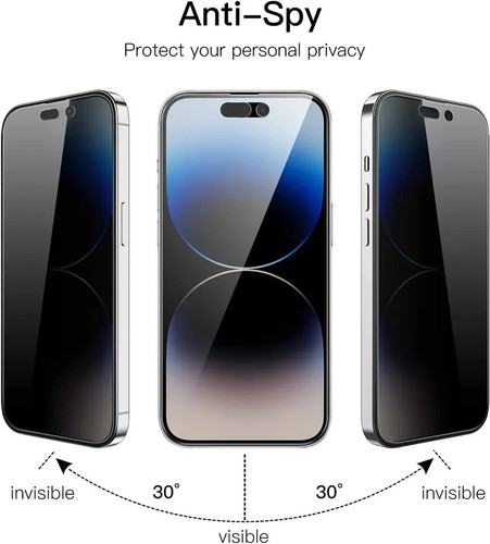 Privacy Anti-Spy Glass Screen Protector For iPhone XR 11 13 14 15 12 X XS 8 7 16 - Picture 5 of 5