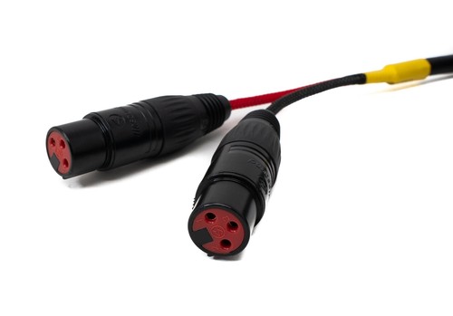 Audio Kabel 10 m XLR 3 polig 2x Stecker zu 2x Buchse AUX Adapter in Schwarz - Afbeelding 4 van 4