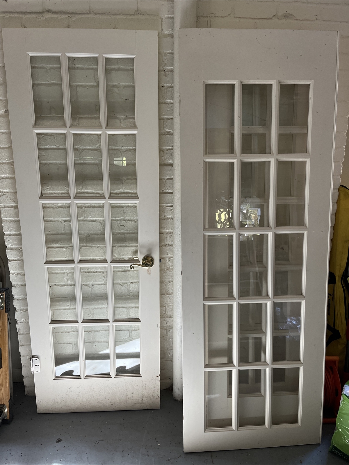 INTERIOR PAIR FRENCH DOOR 80" X 28" EACH + PAIR OF FRENCH SIDELITES 80