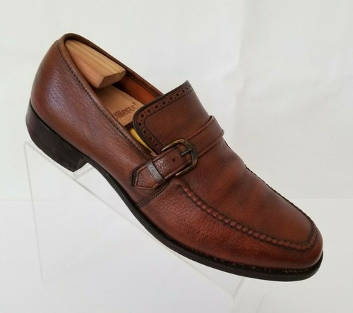 Bostonians Loafers Brown Leather Apron Round Toe Buckle Design Shoes Sz 10.5D/B - Picture 3 of 10