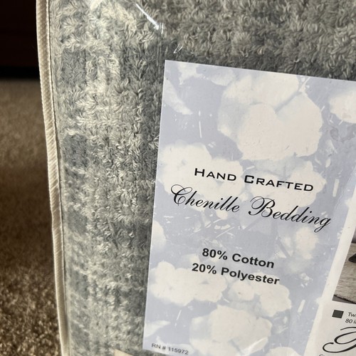 Manta de cama de chenilla hecha a mano Rosewood Lane gris NUEVA - Imagen 4 de 6