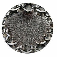 6 mm Riveted Chainmail Aventail Medieval Armor Mild Steel Chain mail Reenactment