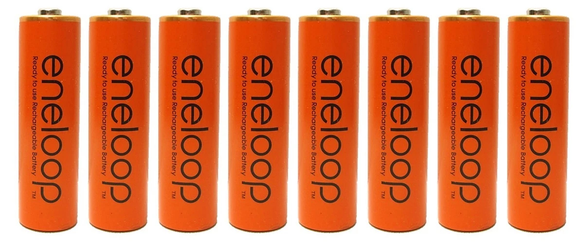 8 Pack Panasonic Eneloop AA NiMH Pre-Charged Rechargeable Batteries  Orange