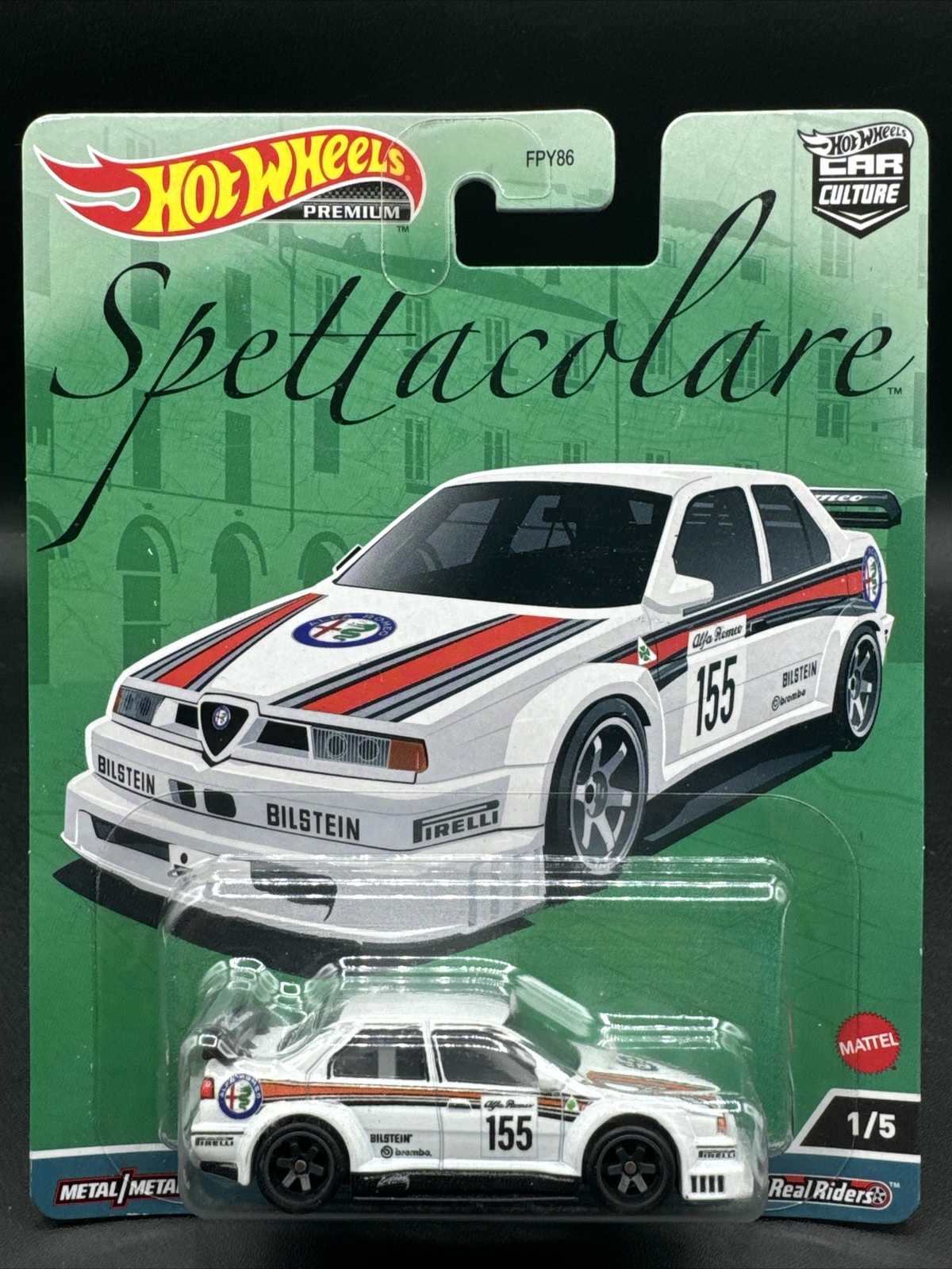 2023 Hot Wheels WHITE ALFA ROMEO 155 V6 Ti Spettacolare Premium Car